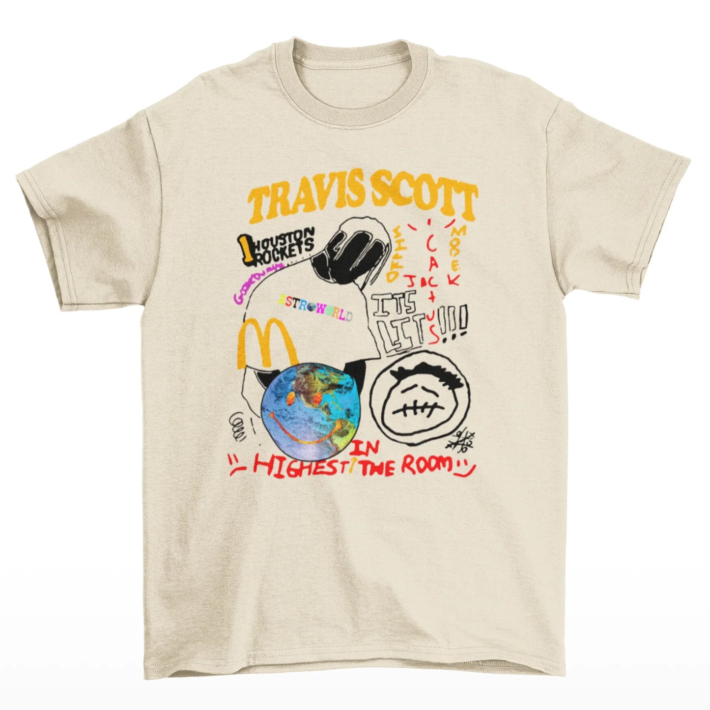 Camiseta Básica Travis Scott Albuns Collab - pérola
