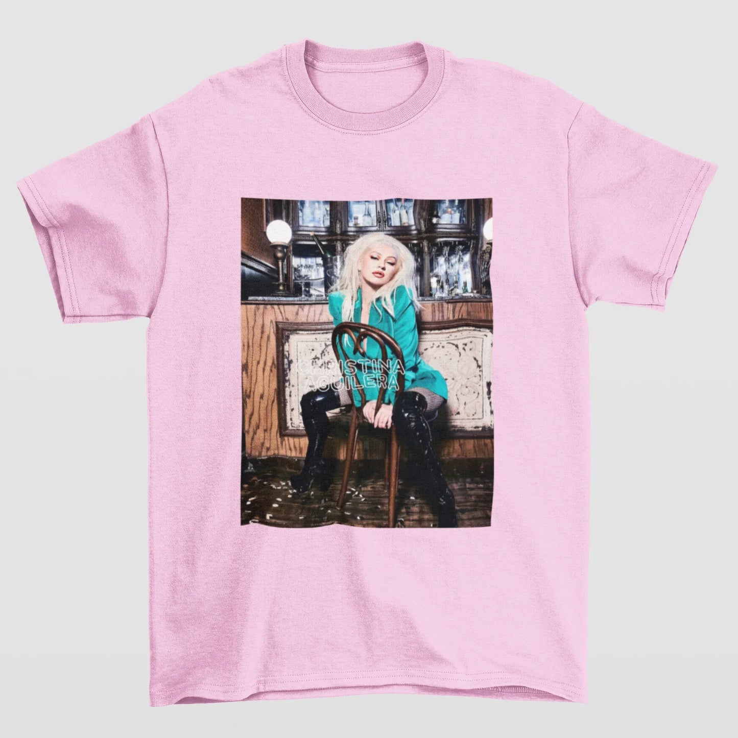 Camiseta Básica Christina Aguilera Pop- rosa bebe
