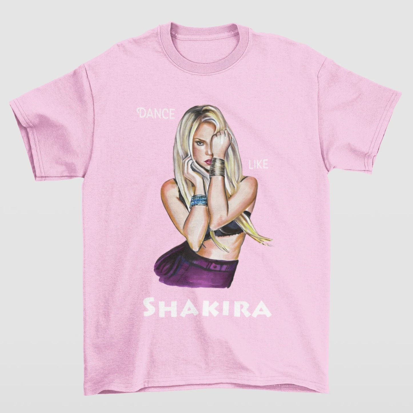 Camiseta Básica Dance Like Shakira- rosa bebe