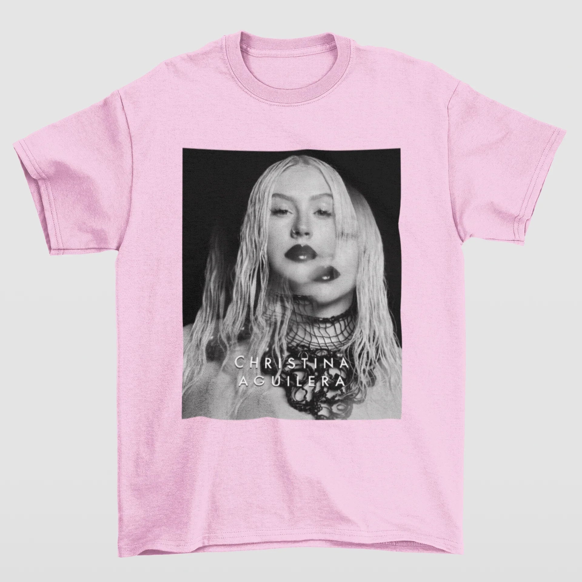 Camiseta Básica Christina Aguilera Singer- ROSA BEBE