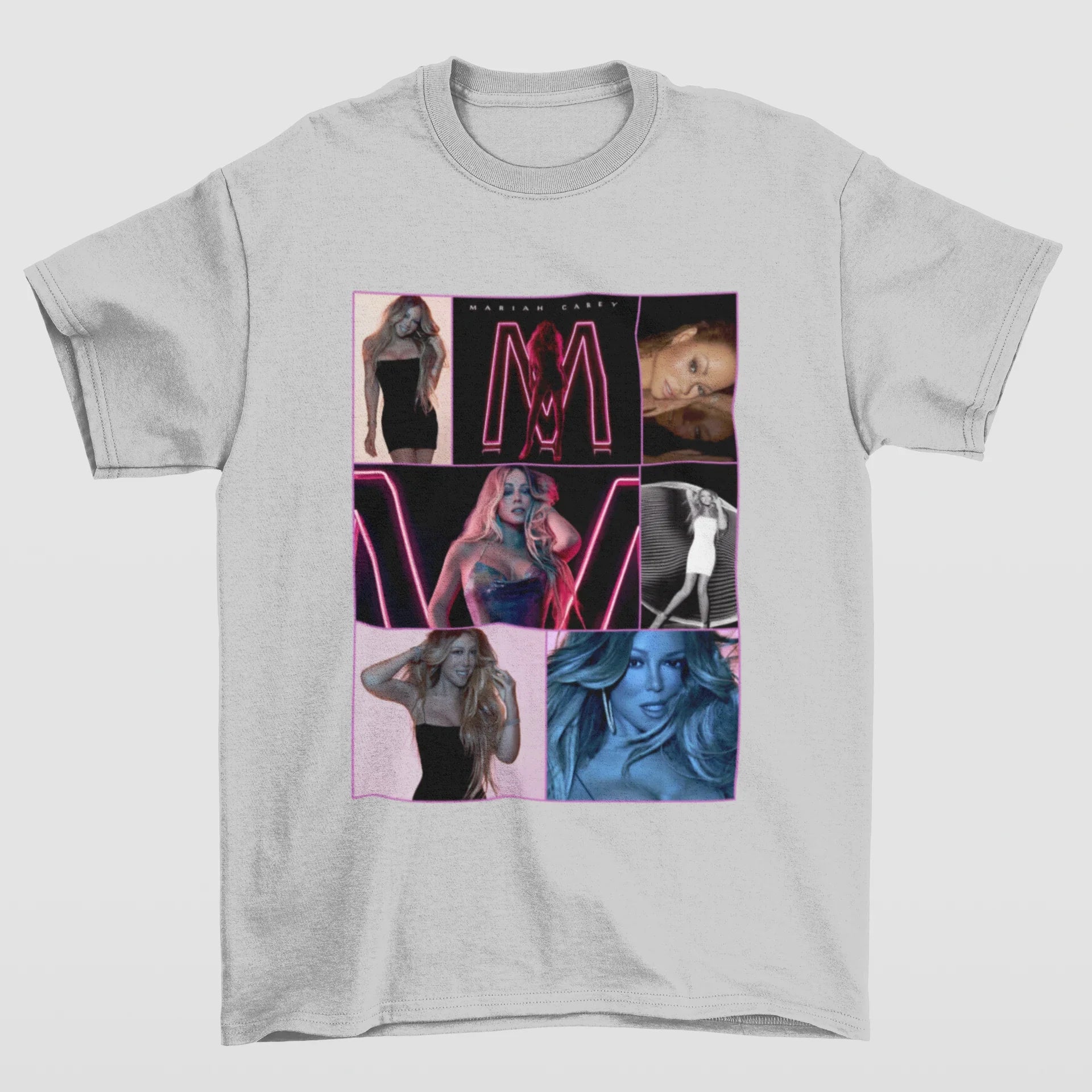 Camiseta Básica Mariah Carey 90's Vintage- cinza