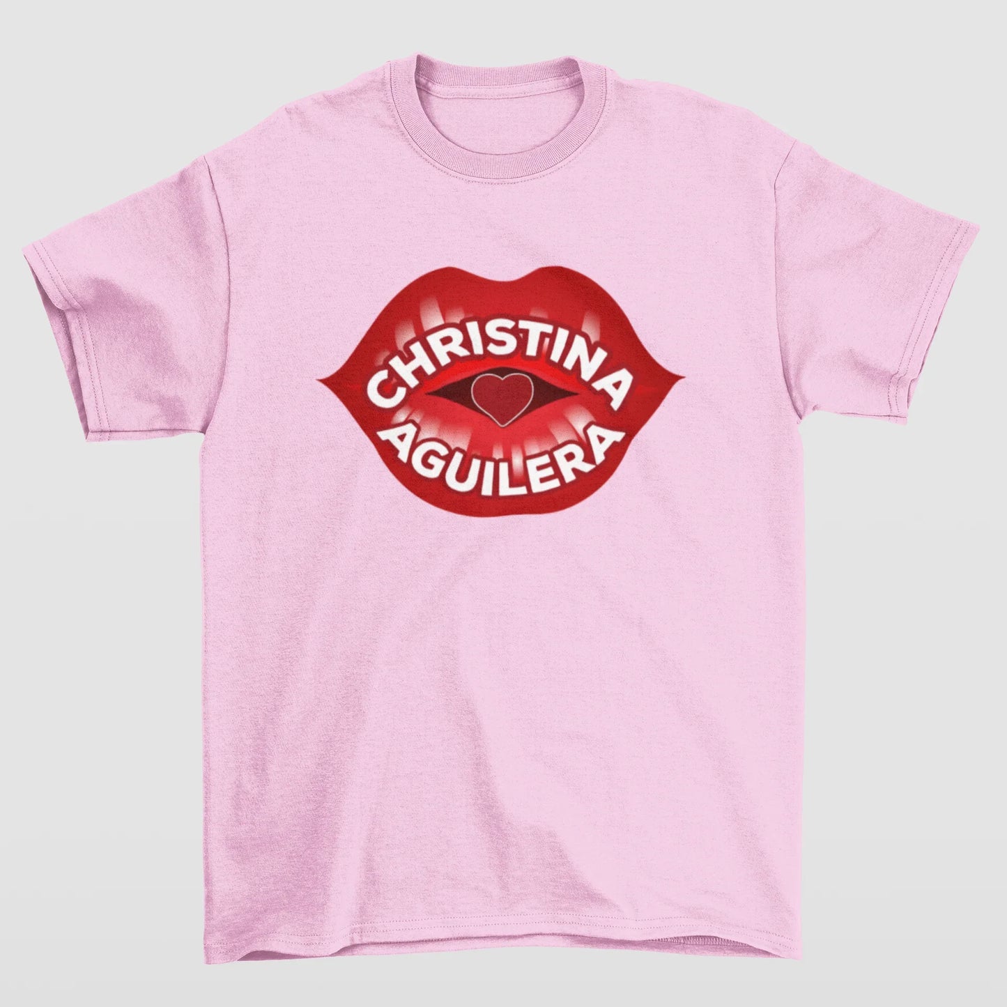 Camiseta Básica Christina Aguilera Kiss- rosa bebe