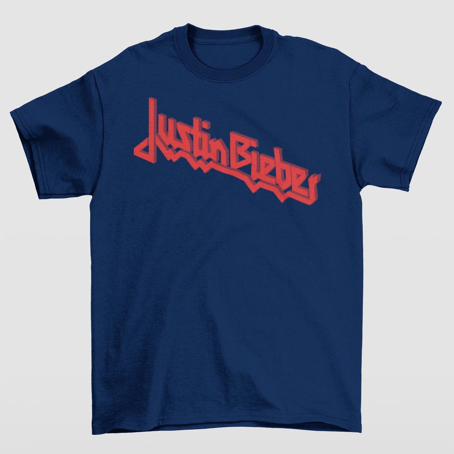 Camiseta Básica Justin Bieber Logo Name- azul-marinho