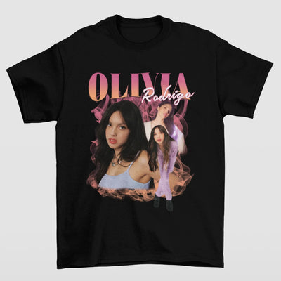 Camiseta Básica Olivia Rodrigo Casual- preto