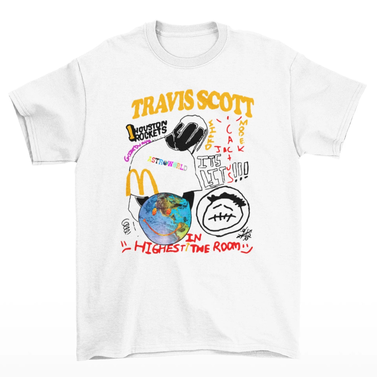 Camiseta Básica Travis Scott Albuns Collab - branco