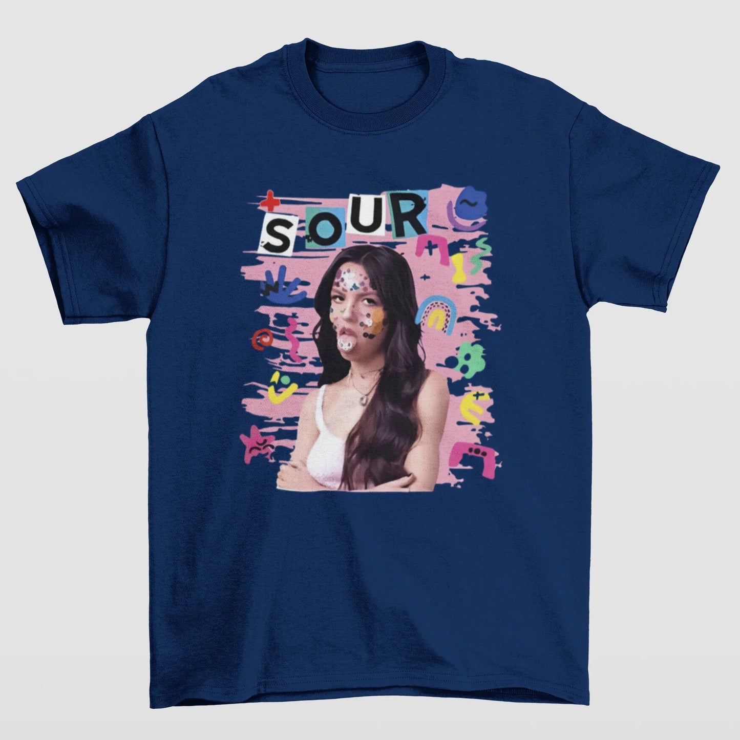 Camiseta Básica Olivia Rodrigo Sour- azul-marinho