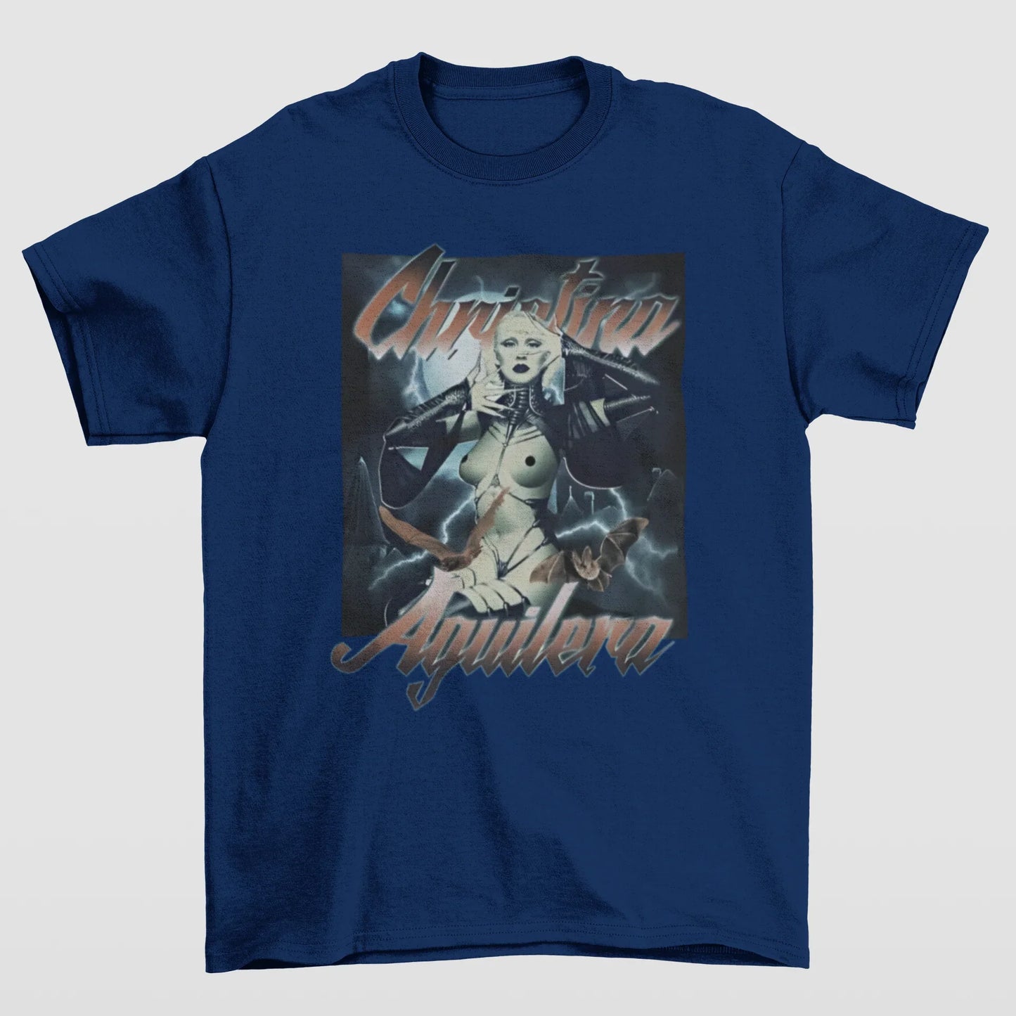 Camiseta Básica Christina Aguilera Bat- AZUL-MARINHO