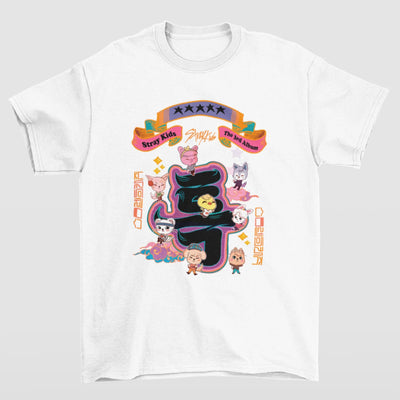 Camiseta Básica Stray Kids Skzoo 5 Star