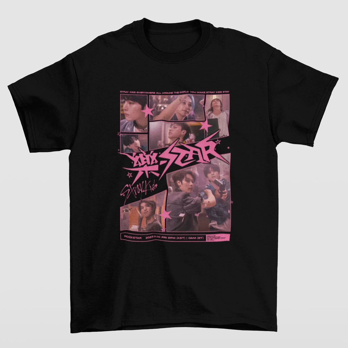 Camiseta Básica Stray Kids Everywhere All Around The World