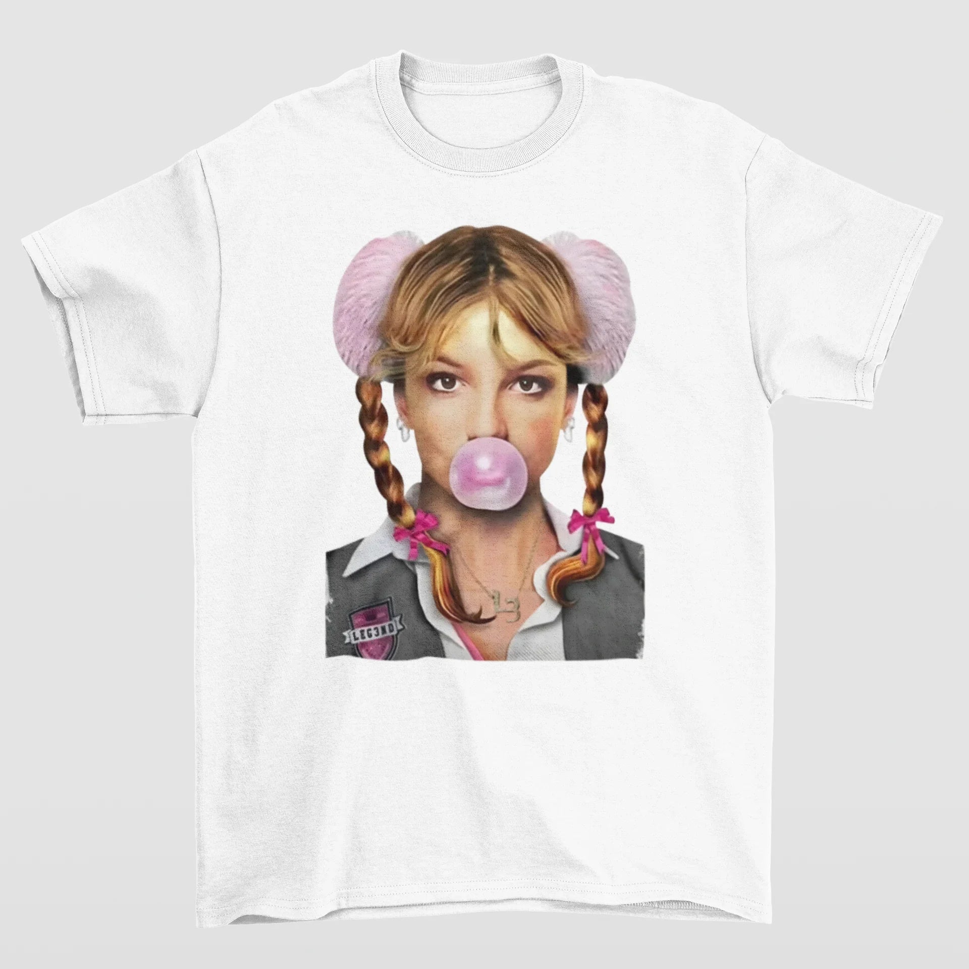 Camiseta Básica Britney Spears Bubble- branco