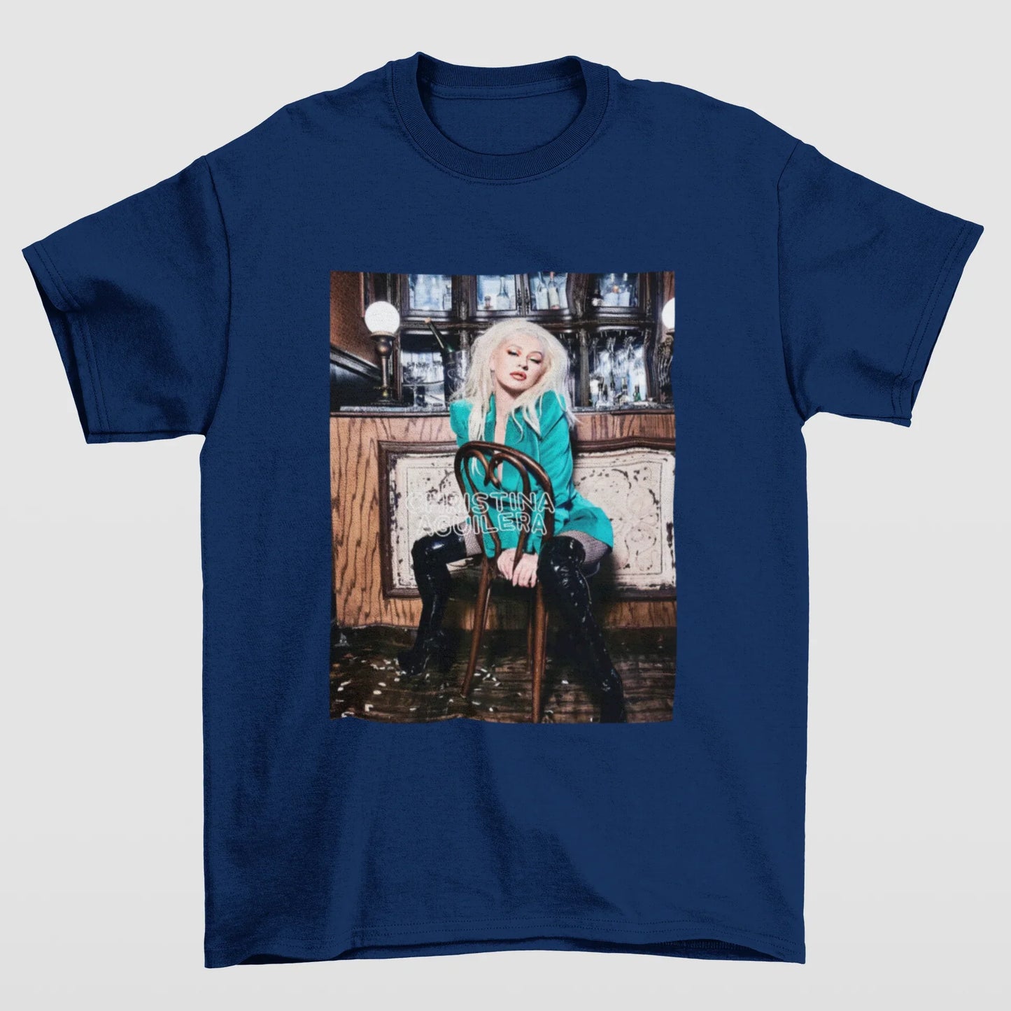 Camiseta Básica Christina Aguilera Pop- azul-marinho