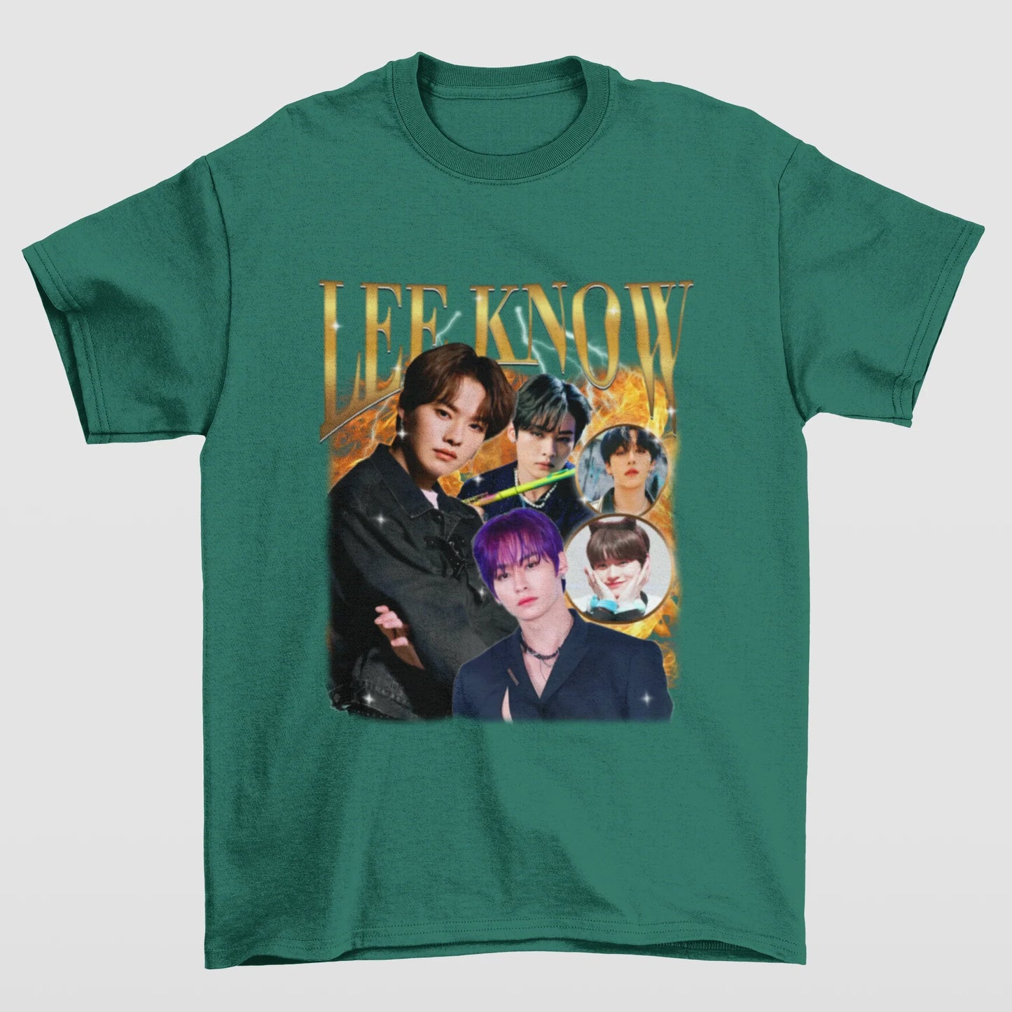 Camiseta Básica Stray Kids Lee Know Retro