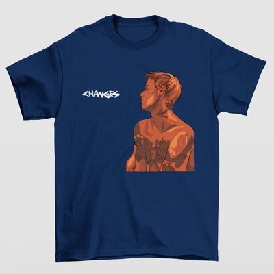 Camiseta Básica Justin Bieber Changes- azul-marinho