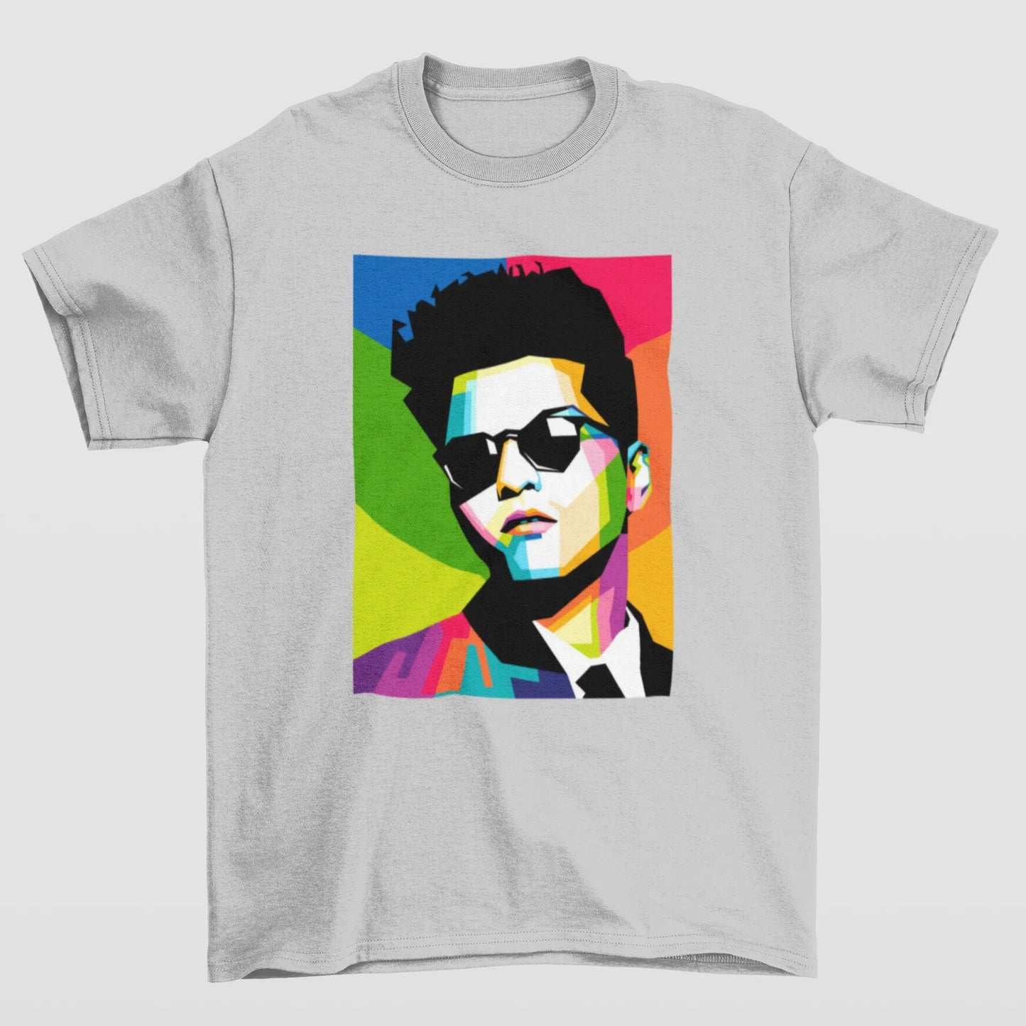 Camiseta Básica Bruno Mars Colors- cinza