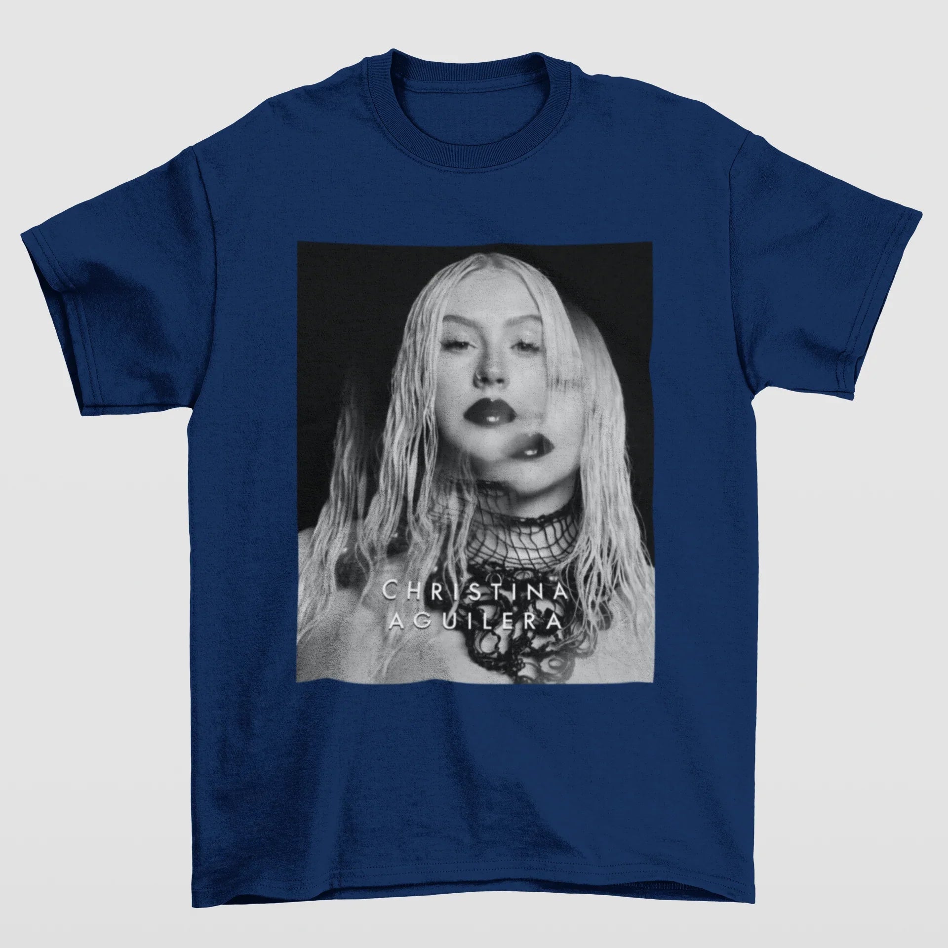 Camiseta Básica Christina Aguilera Singer- AZUL-MARINHO