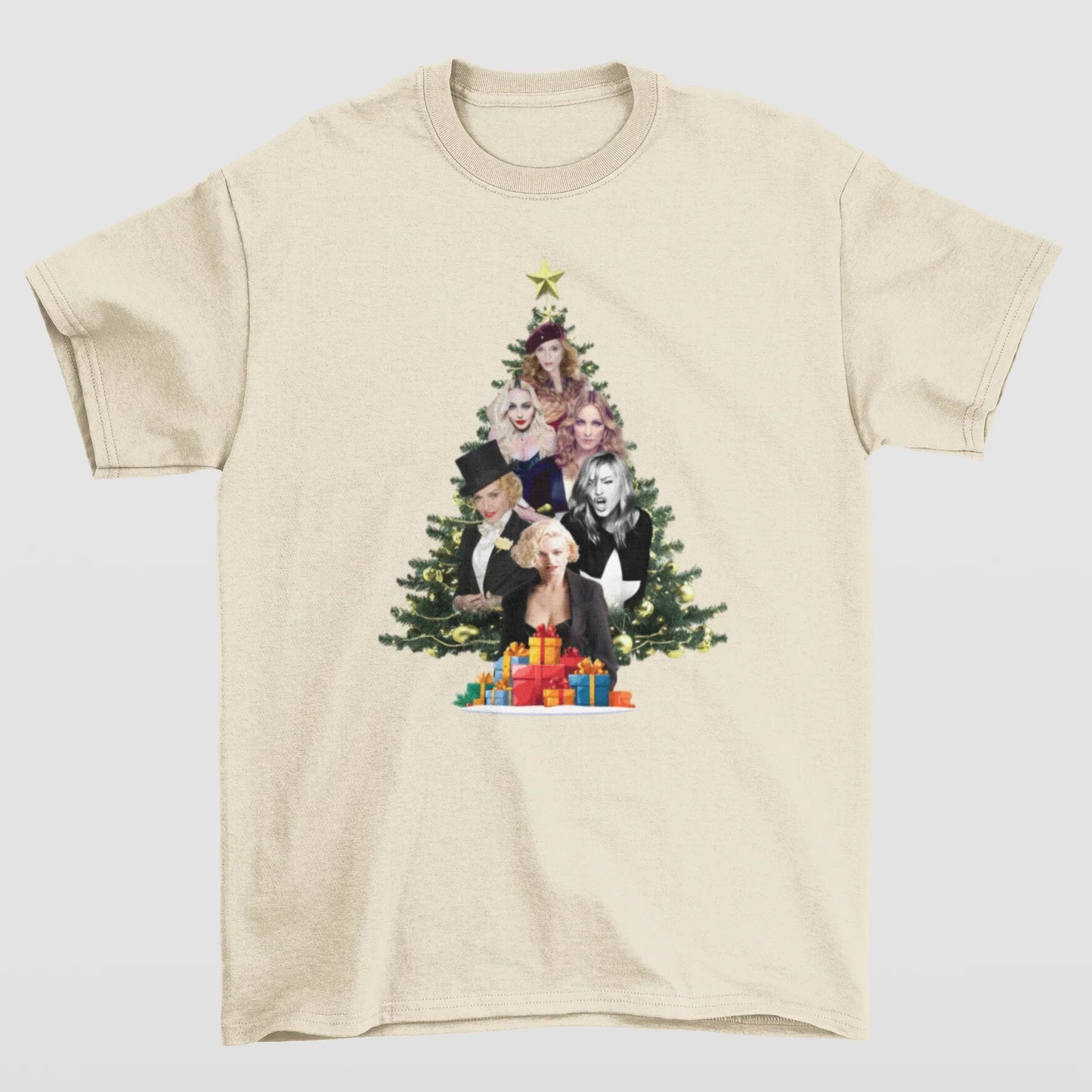 Camiseta Básica Christmas Madonna- PÉROLA