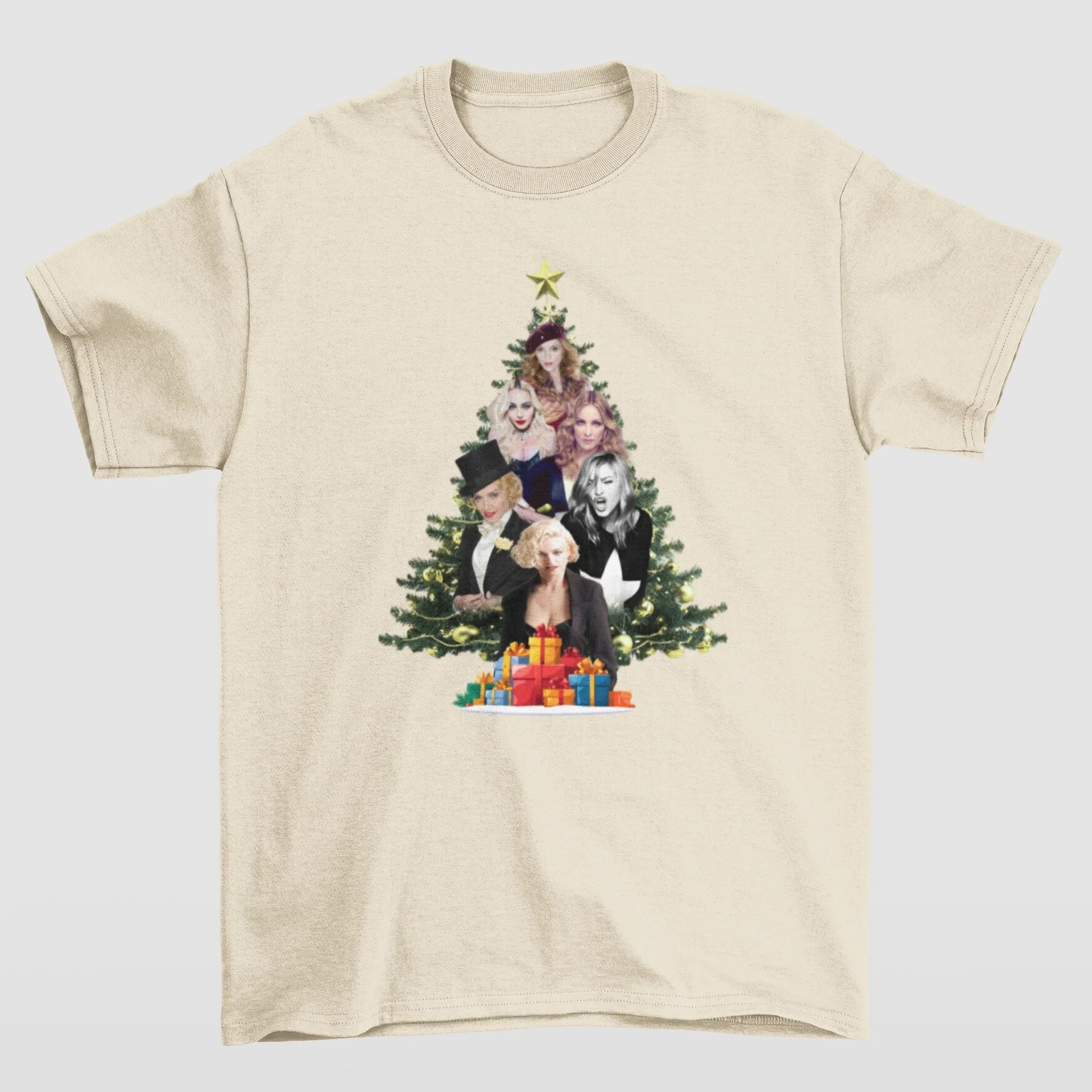 Camiseta Básica Christmas Madonna- PÉROLA