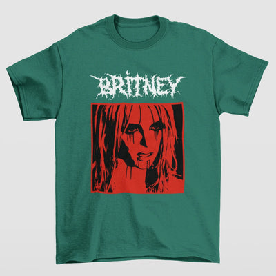 Camiseta Básica Britney Spears Metal- verde
