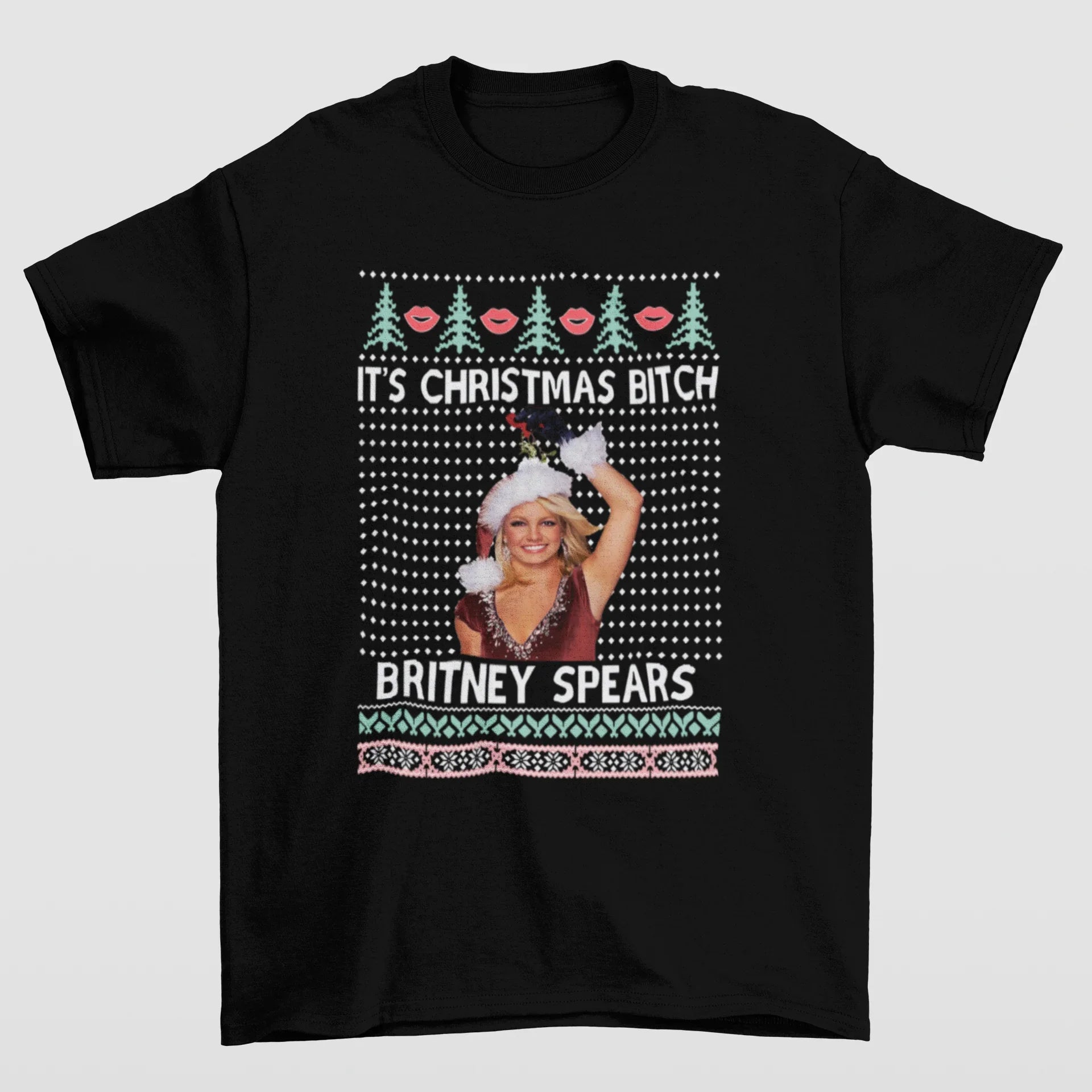 Camiseta Básica Britney Spears Christmas - preto
