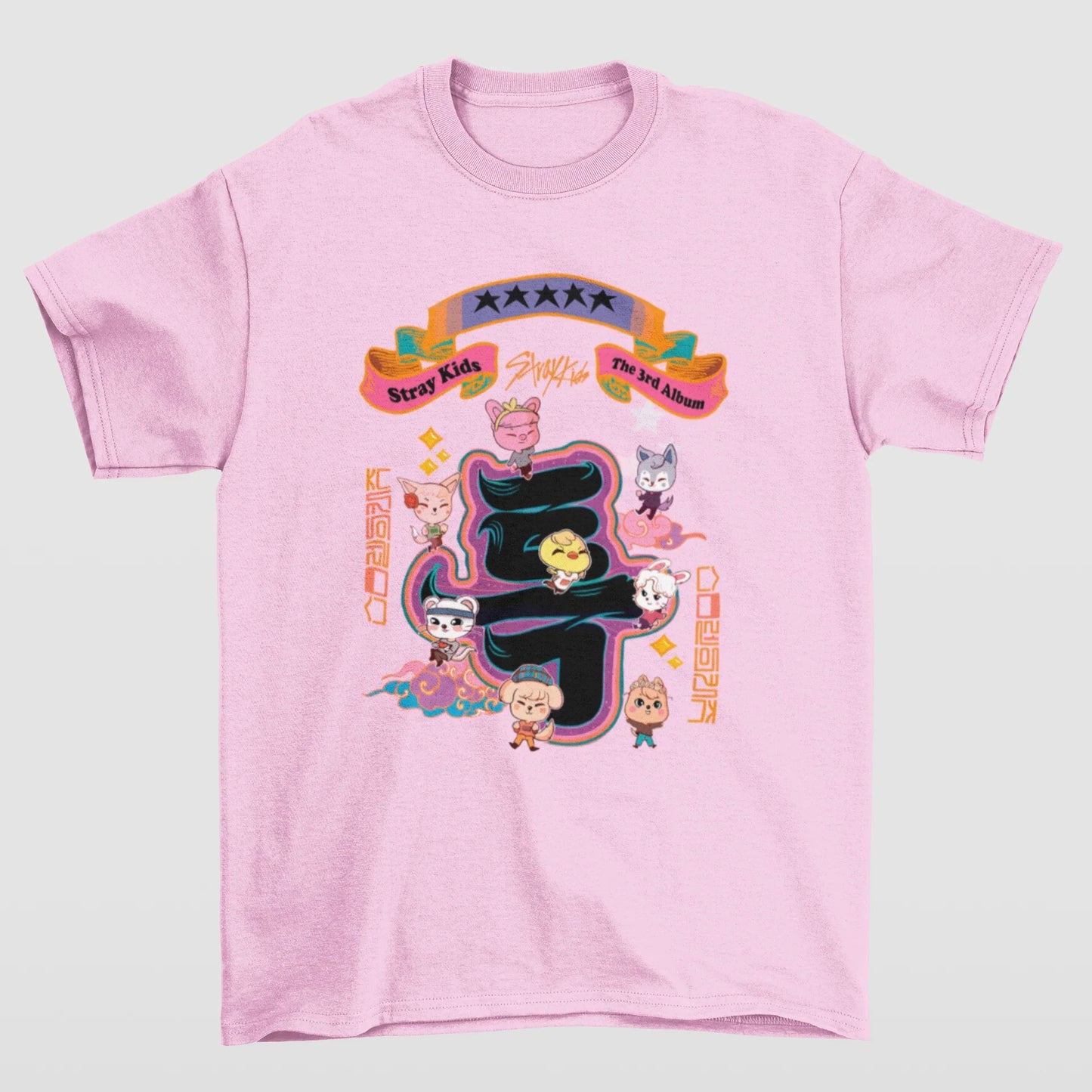 Camiseta Básica Stray Kids Skzoo 5 Star