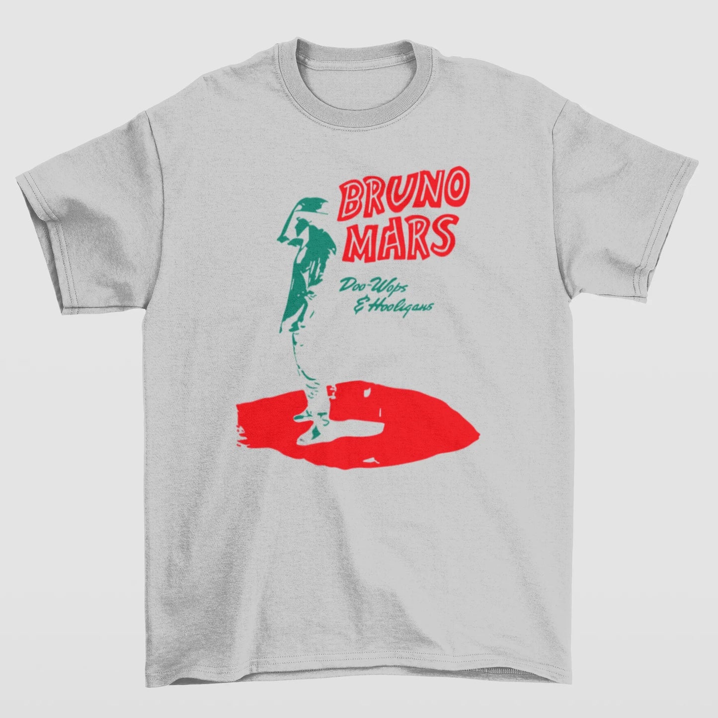 Camiseta Básica Bruno Mars Doo-Woops- CINZA