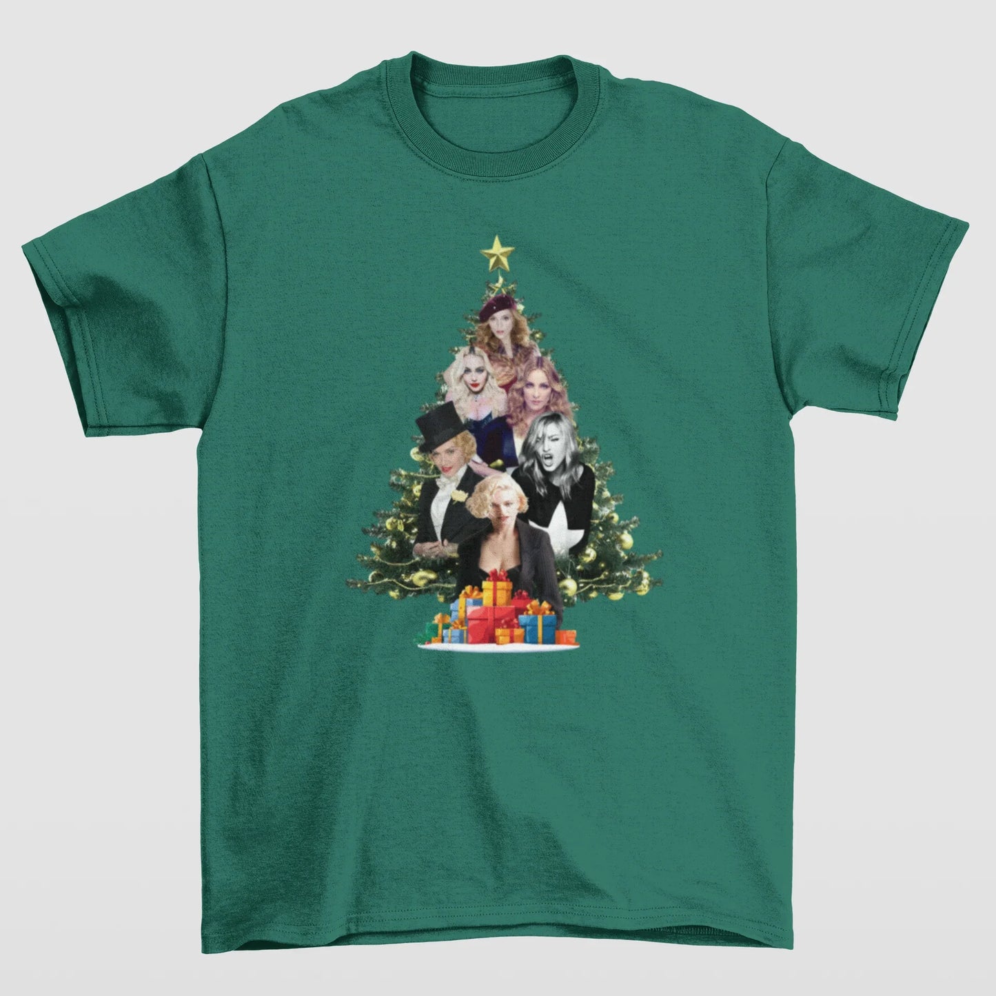 Camiseta Básica Christmas Madonna- VERDE