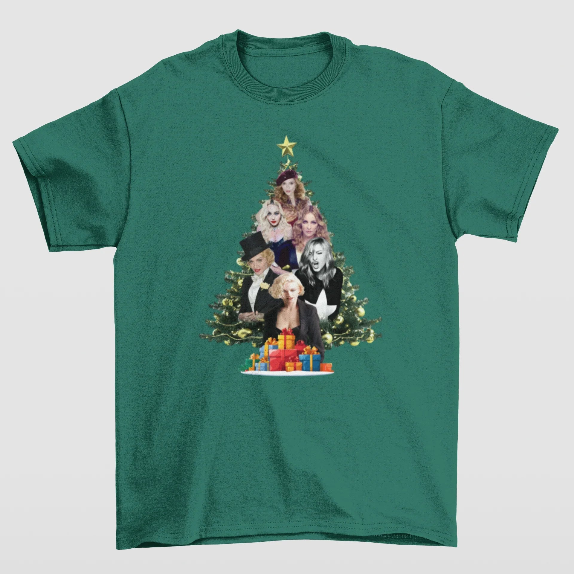 Camiseta Básica Christmas Madonna- VERDE