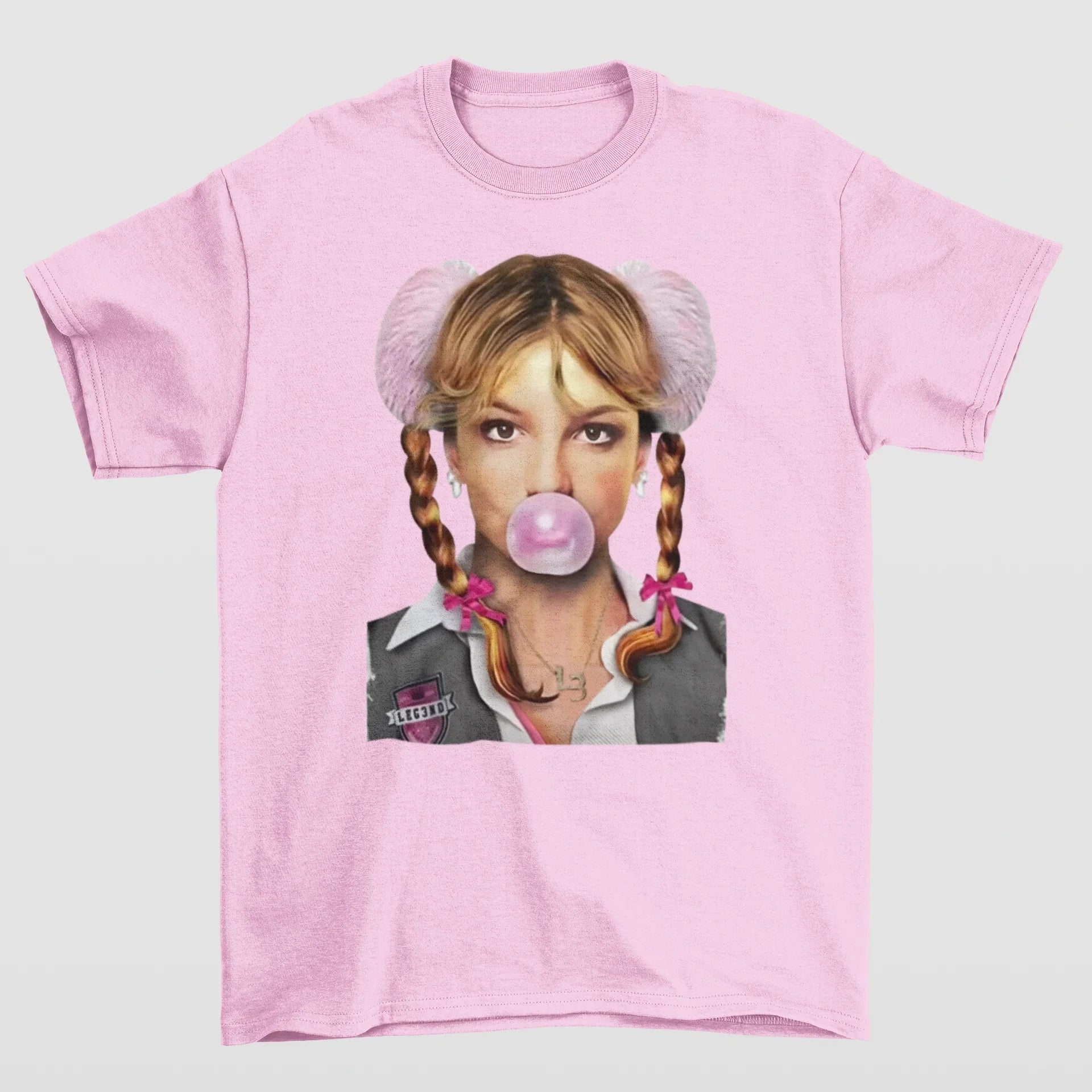 Camiseta Básica Britney Spears Bubble- rosa bebe