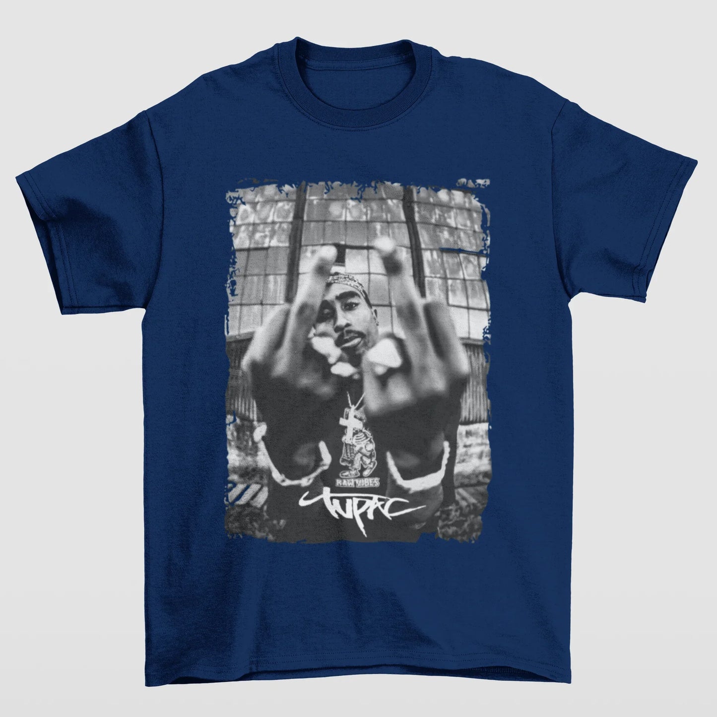 Camiseta Básica Tupac Aesthetic- azul-marinho