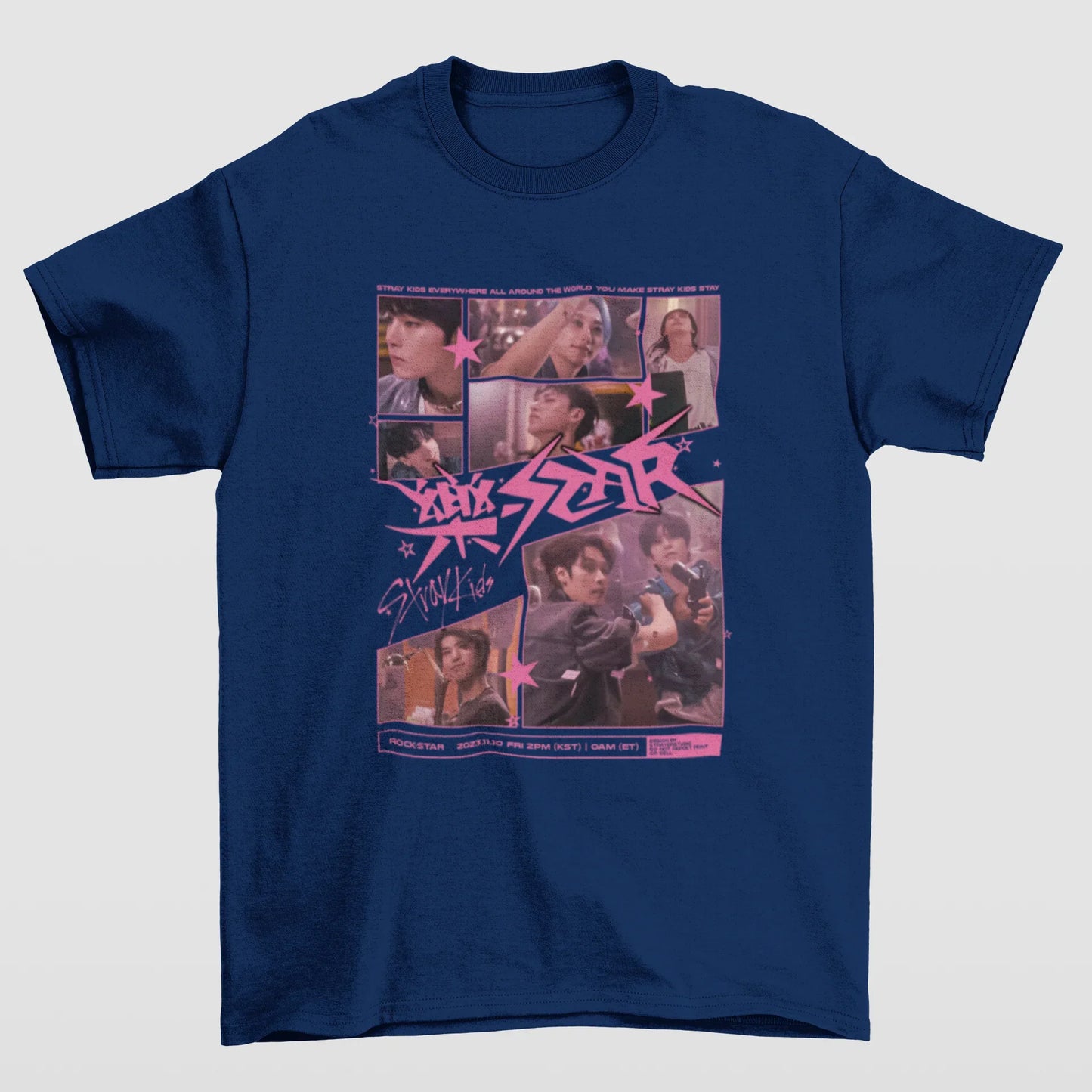 Camiseta Básica Stray Kids Everywhere All Around The World