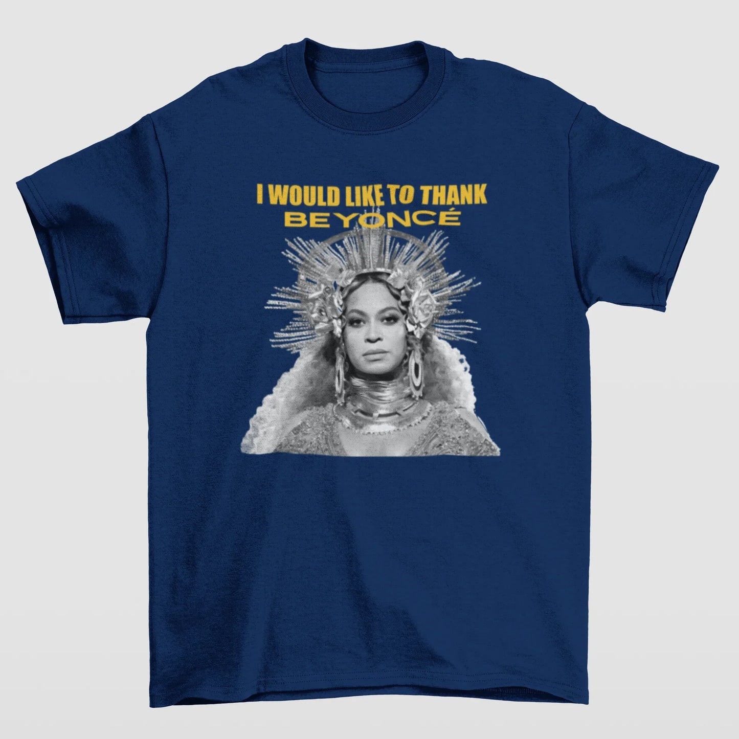 Camiseta Básica Beyoncé I Would Like To Thank - azul-marinho