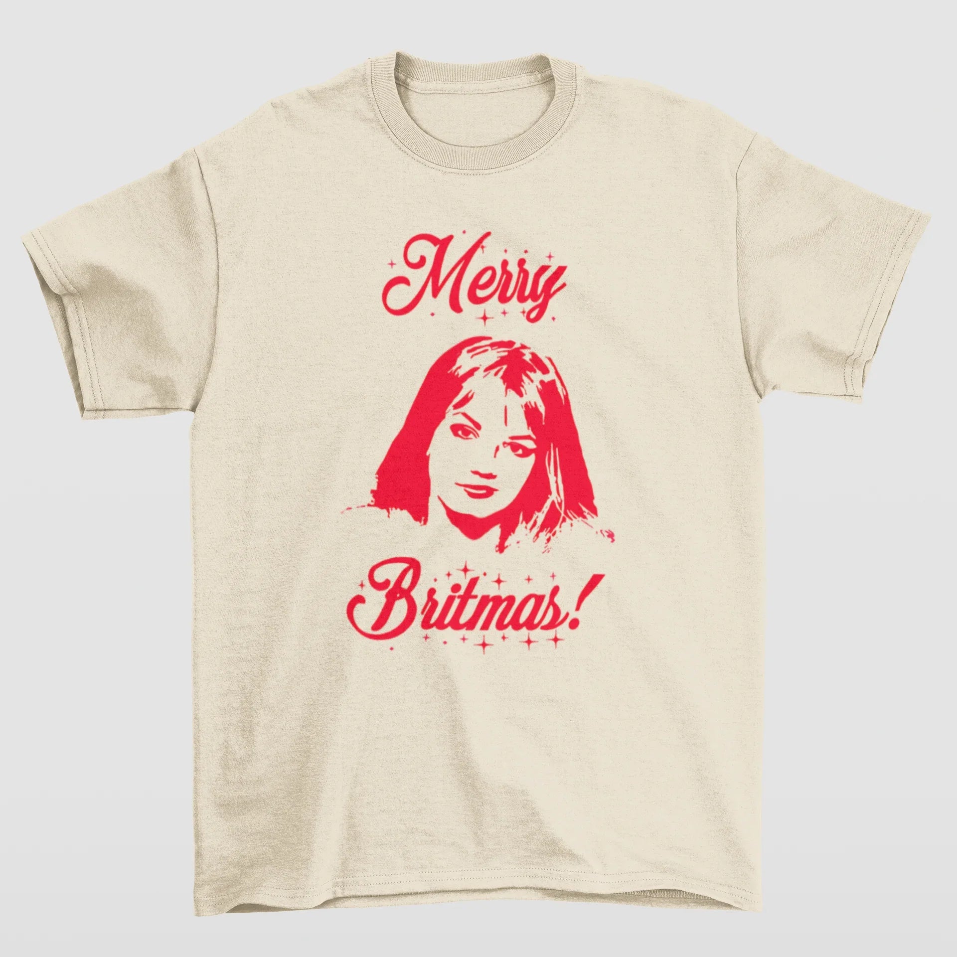 Camiseta Básica Britney Spears Merry Britmas Christmas- pérola