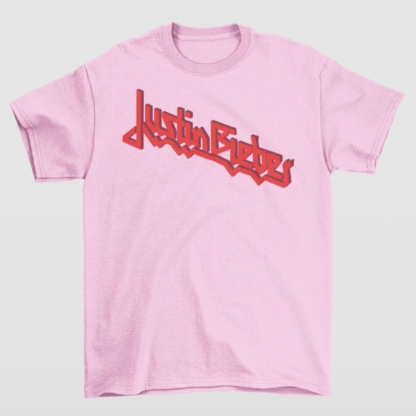 Camiseta Básica Justin Bieber Logo Name- rosa bebe