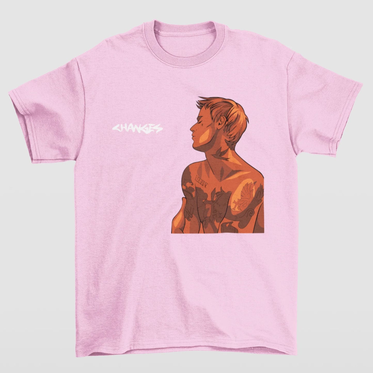 Camiseta Básica Justin Bieber Changes- rosa bebe