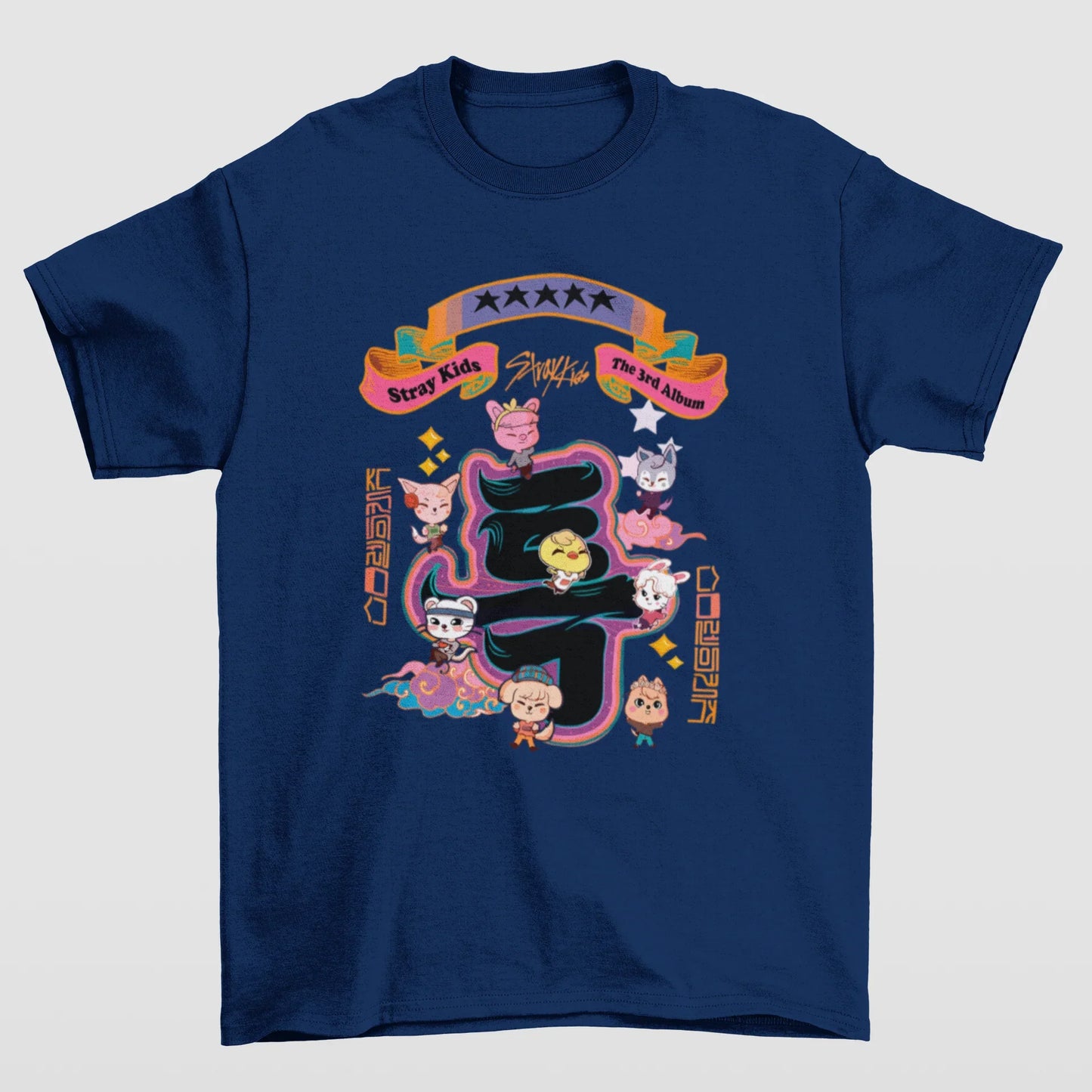 Camiseta Básica Stray Kids Skzoo 5 Star