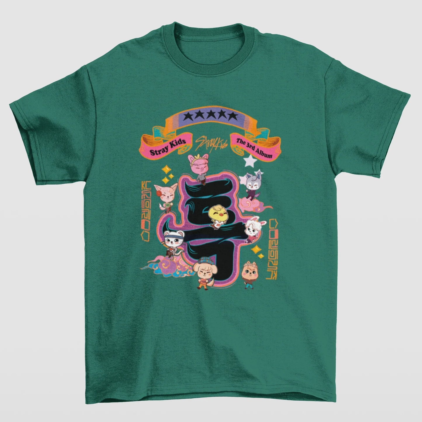 Camiseta Básica Stray Kids Skzoo 5 Star