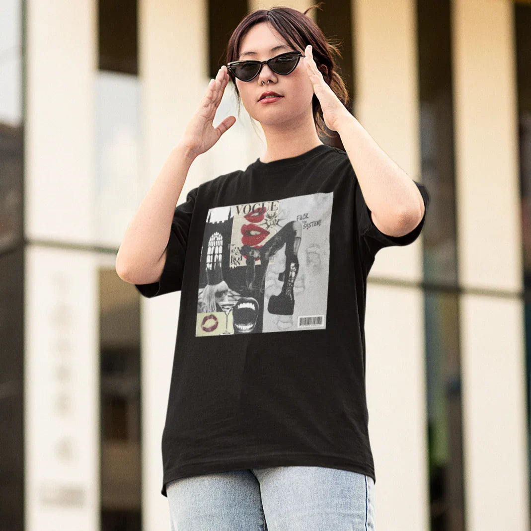 Camiseta Básica Lady Gaga Collage Art
