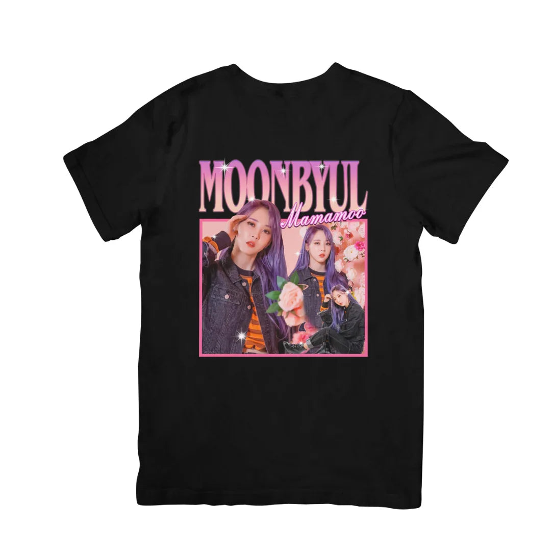 Camiseta Básica Mamamoo Moonbyul Graphic preto