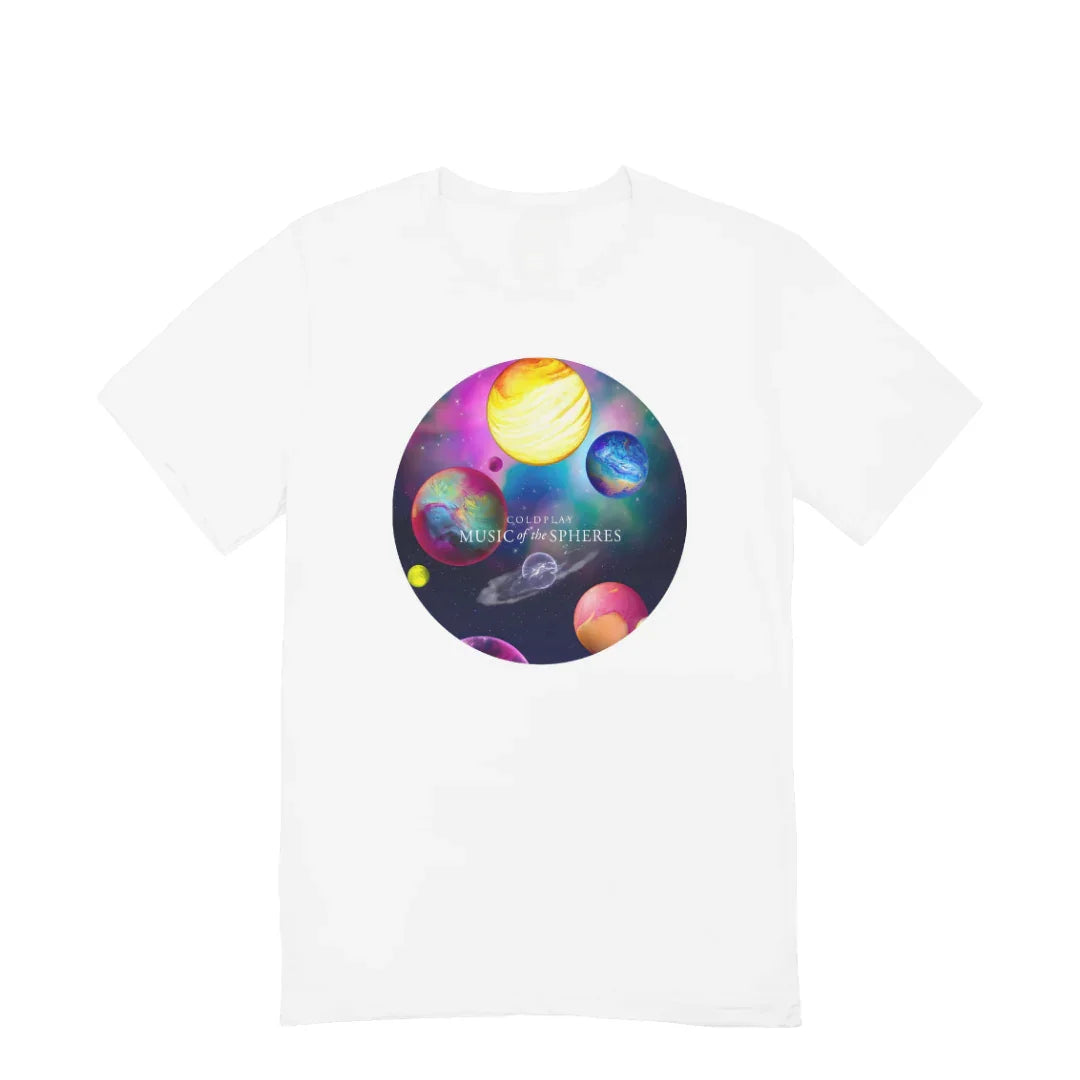 Camiseta Básica Coldplay Music Of The Spheres-BRANCO