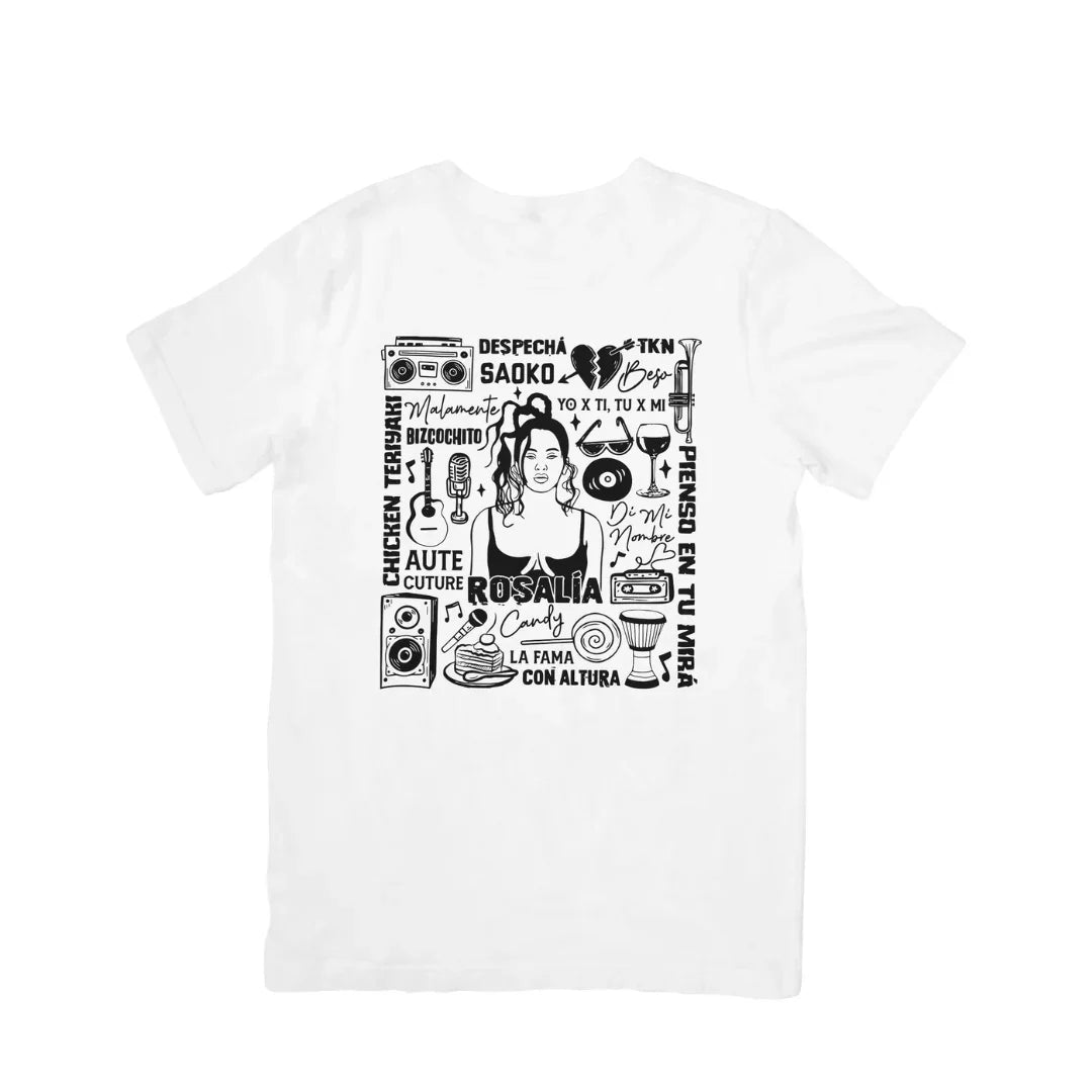 Camiseta Básica Rosalia Musics Letter
