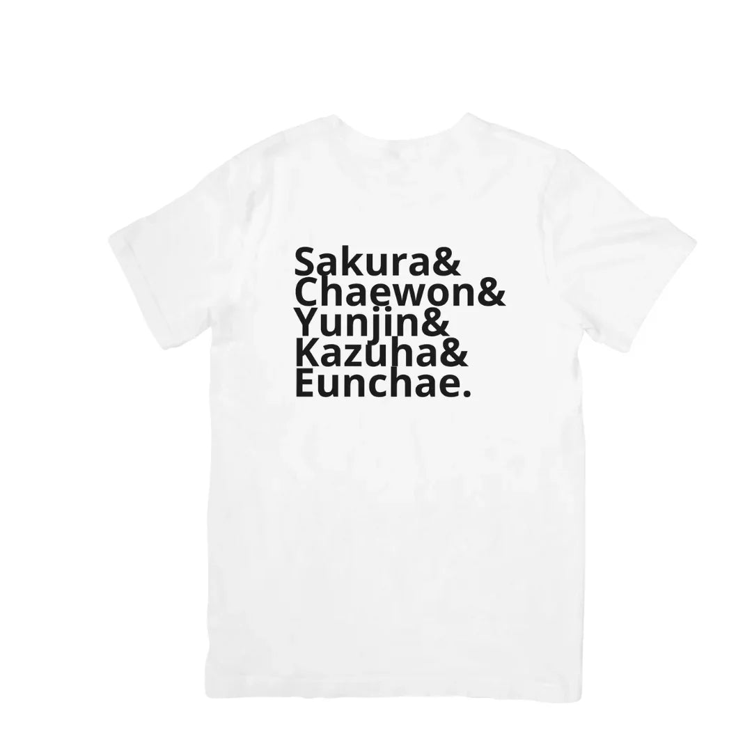 Camiseta Básica Le Sserafim Names - branco