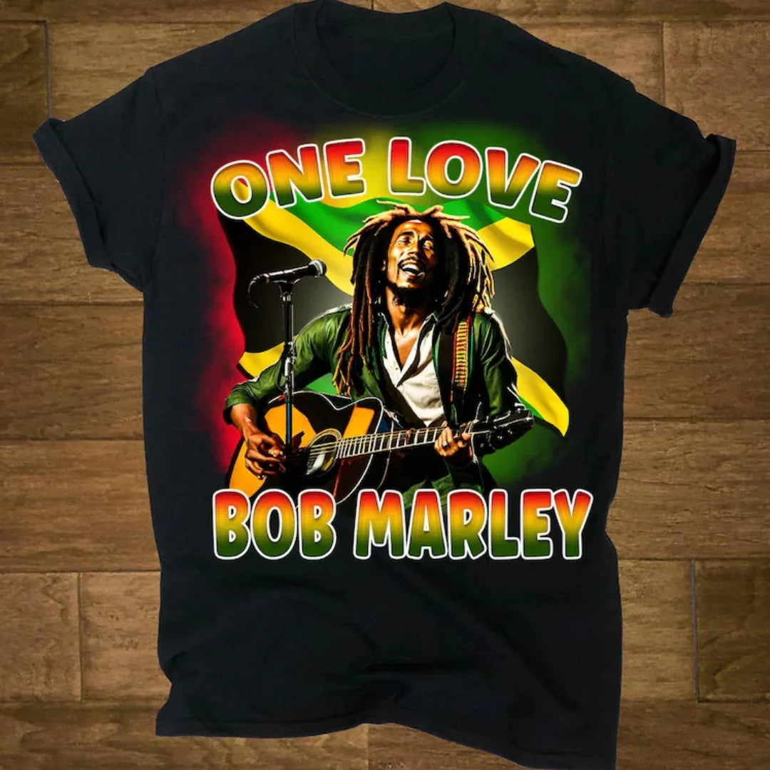 Camiseta Básica Bob Marley One Love Graphic