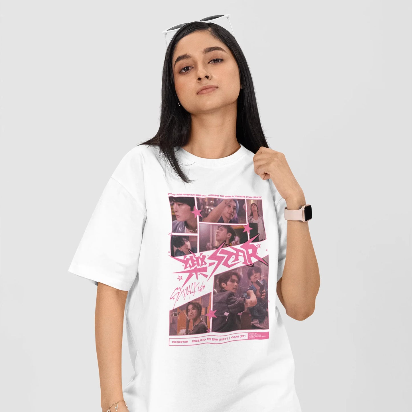 Camiseta Básica Stray Kids Everywhere All Around The World