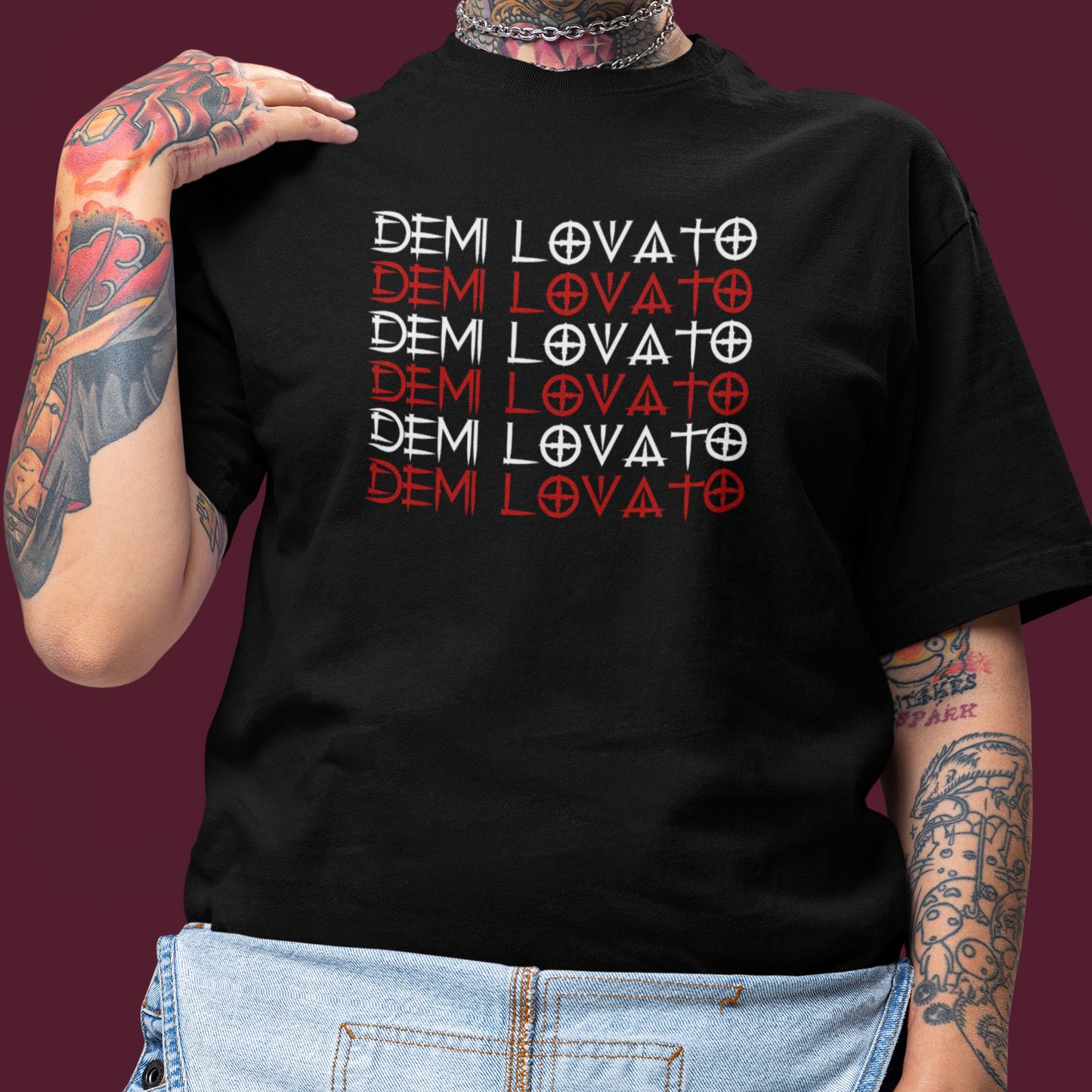 Camiseta Básica Demi Lovato Name Logo