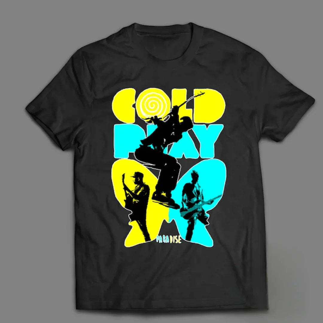 Camiseta Básica Coldplay Paradise-PRETO