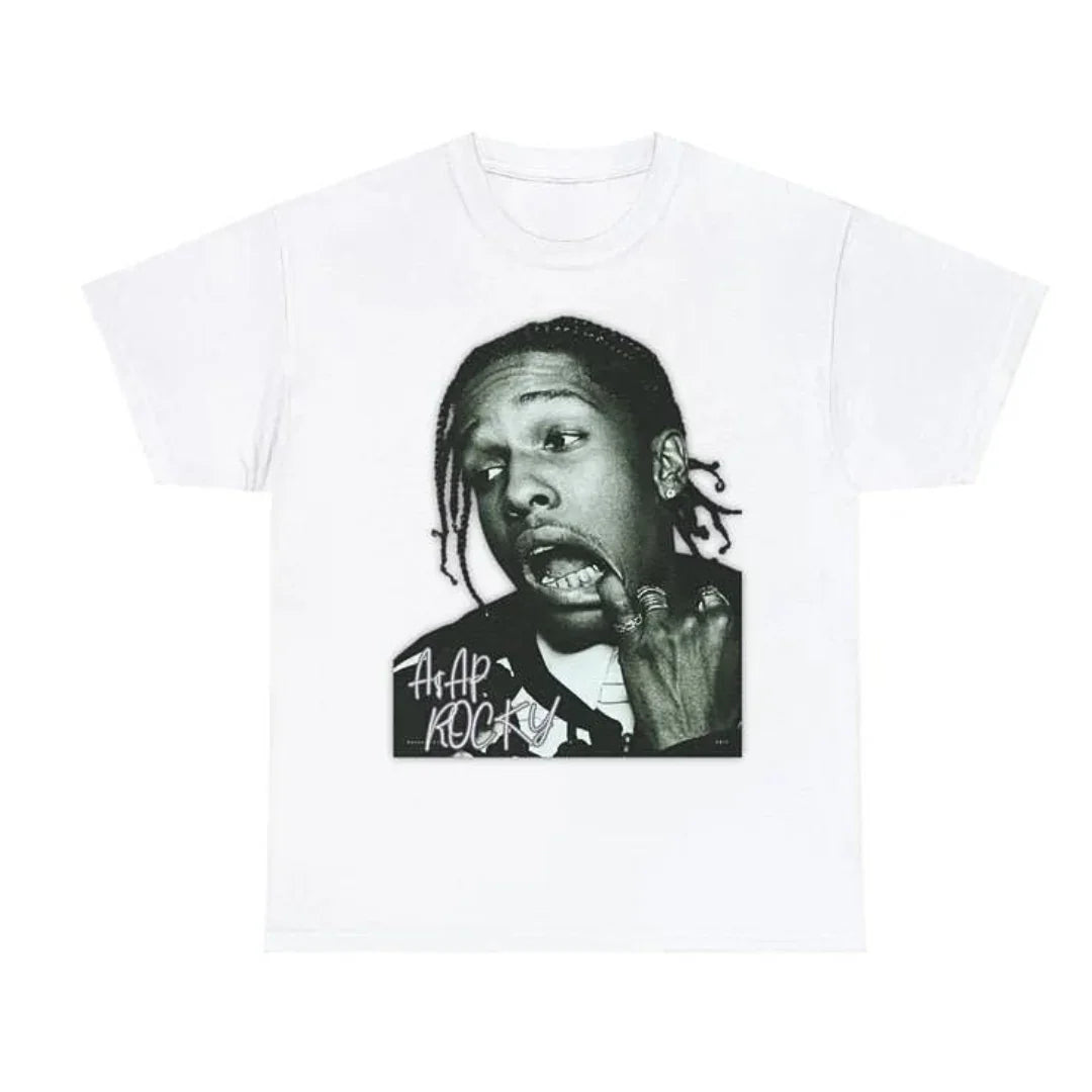Camiseta Básica Asap Rocky Photo - BRANCO ( FRENTE )