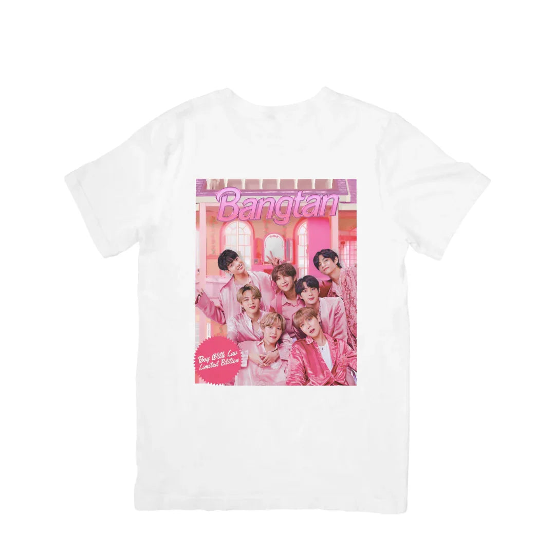 Camiseta Básica BTS Pink Boys-BRANCO