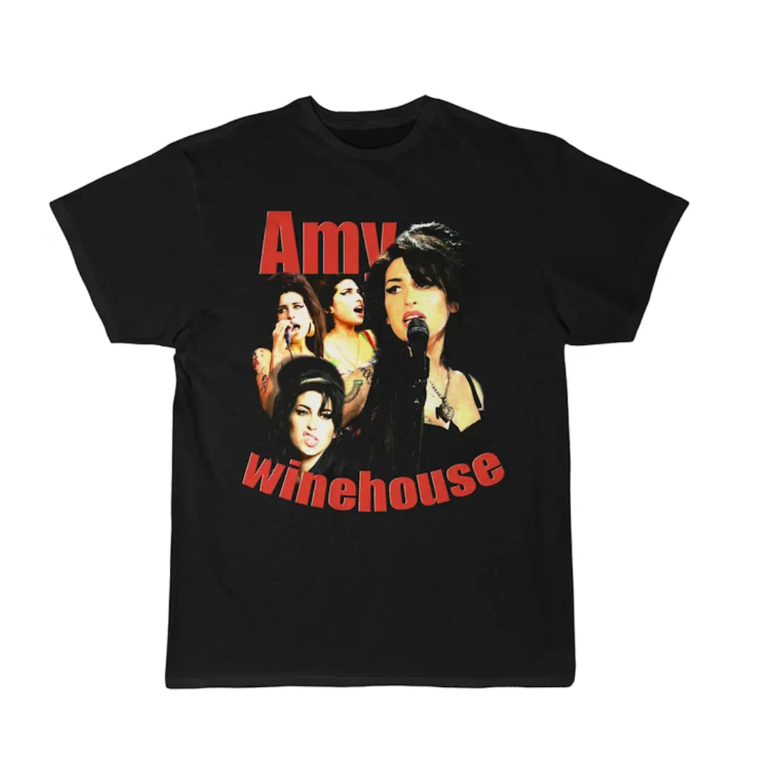 Camiseta Básica Amy Winehouse Retro - Preto