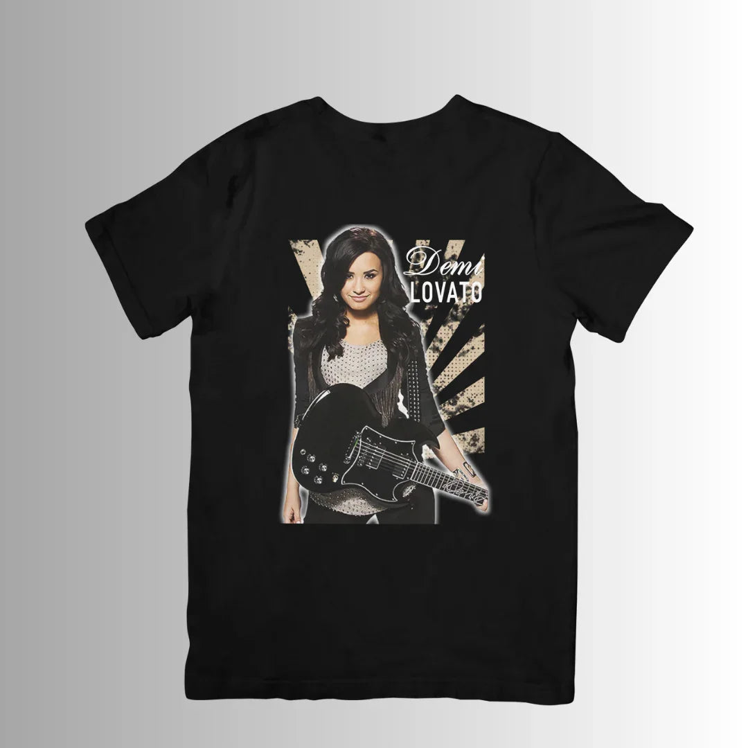 Camiseta Básica Demi Lovato Guitar Preto