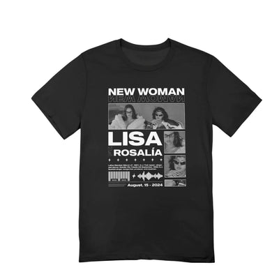Camiseta Básica Lisa Feat Rosalia New Woman - preto